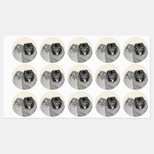 Keeshond Graphics Keeshond Mom and Son Labels