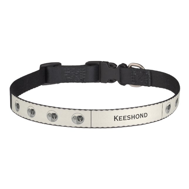 Keeshond Graphics Keeshond Mom and Son Pet Collar (Front)