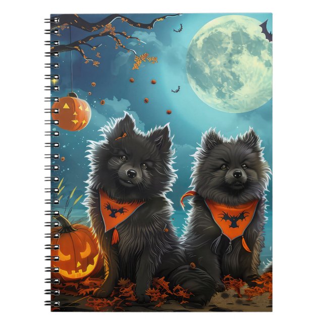 Keeshond Halloween Spooky Notebook (Front)