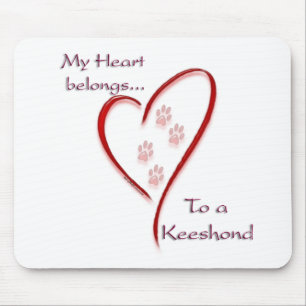 Keeshond Heart Belongs Mouse Pad