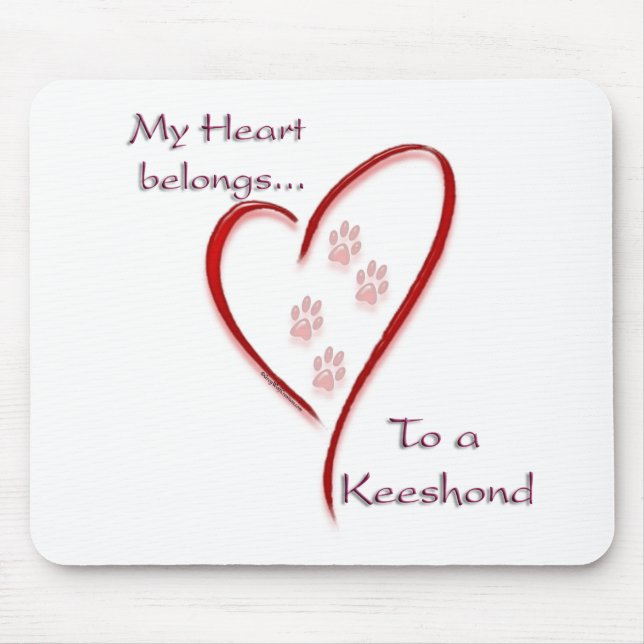 Keeshond Heart Belongs Mouse Pad (Front)