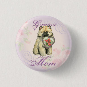 Keeshond Heart Mom Button