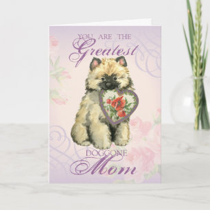 Keeshond Heart Mom Card