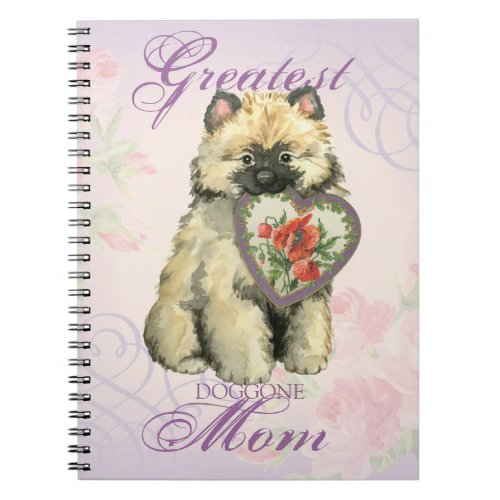Keeshond Heart Mom Notebook