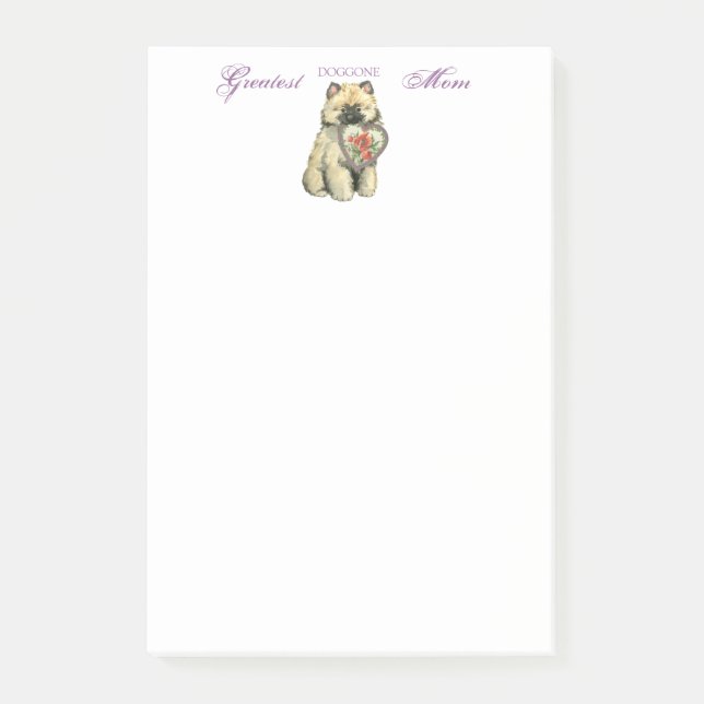 Keeshond Heart Mom Post-it Notes (Front)