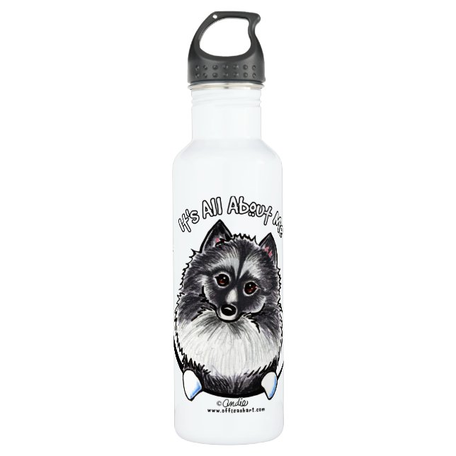 Keeshond IAAM Water Bottle (Front)