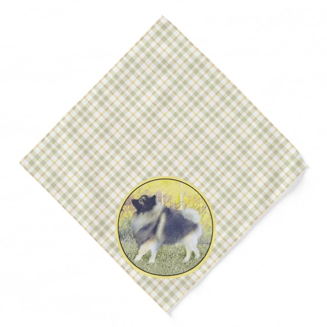 Keeshond in Aspen Painting Cute Original Dog Art Bandana (Front)
