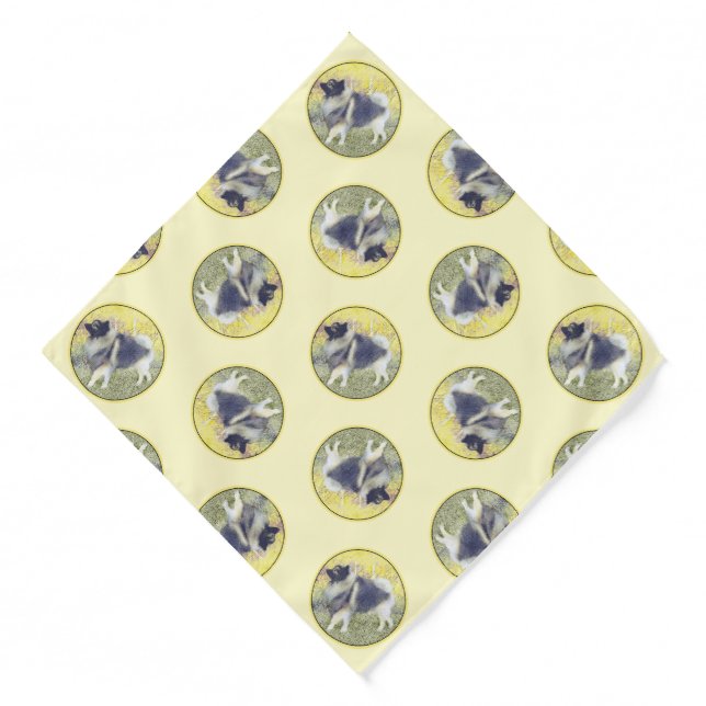 Keeshond in Aspen Painting Cute Original Dog Art Bandana (Front)