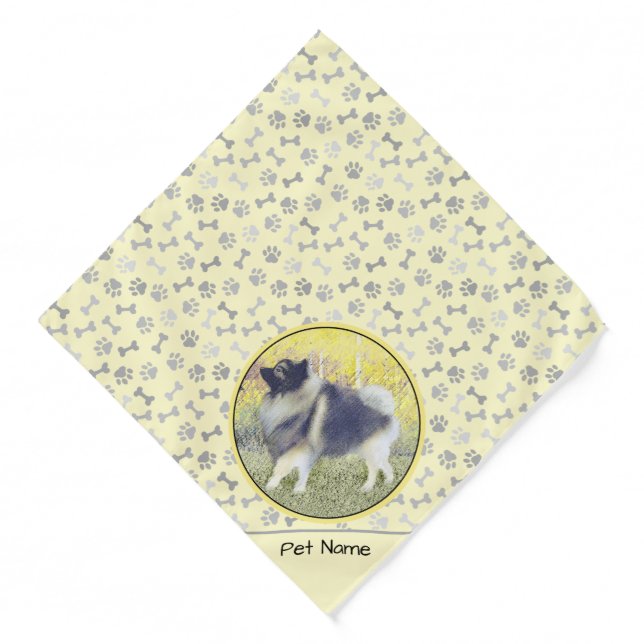 Keeshond in Aspen Painting Cute Original Dog Art Bandana (Front)