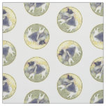 Keeshond in Aspen Painting Cute Original Dog Art Fabric