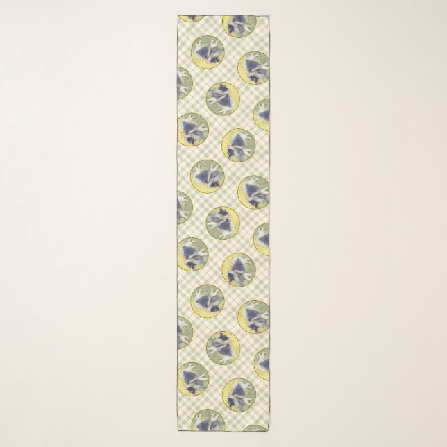 Keeshond in Aspen Painting Cute Original Dog Art Scarf (Front)