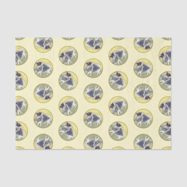 Keeshond in Aspen Painting Cute Original Dog Art Tissue Paper (Front)