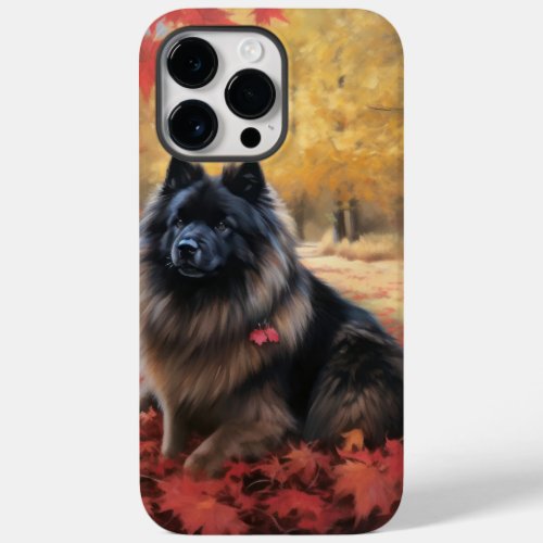 Keeshond in Autumn Leaves Fall Inspire  Case_Mate iPhone 14 Pro Max Case