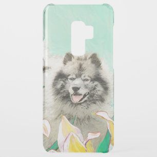 Keeshond in Tulips Painting Cute Original Dog Art Uncommon Samsung Galaxy S9 Plus Case