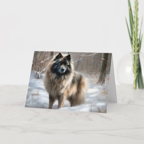 Keeshond Let It Snow Christmas Card