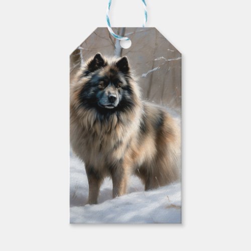 Keeshond Let It Snow Christmas Gift Tags