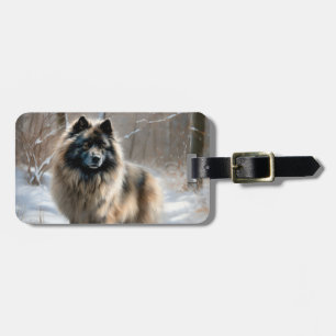 Keeshond Let It Snow Christmas Luggage Tag
