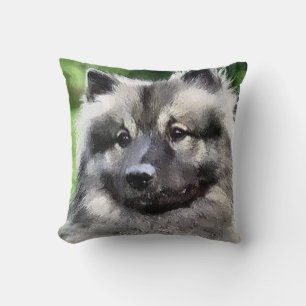 Keeshond Lovers Art Gifts Throw Pillow