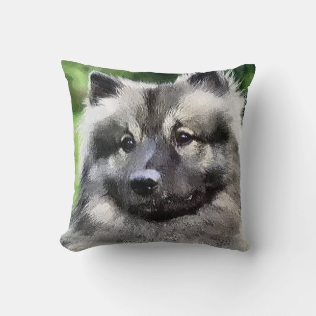 Keeshond Lovers Art Gifts Throw Pillow