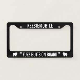 Keeshond Lover's Keesiemobile Fuzz Butts on Board License Plate Frame