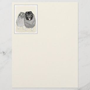 Keeshond Mom and Son Painting - Original Dog Art