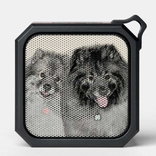 Keeshond Mom and Son Painting _ Original Dog Art Bluetooth Speaker