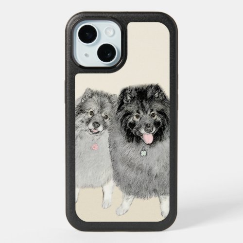 Keeshond Mom and Son Painting _ Original Dog Art O iPhone 15 Case