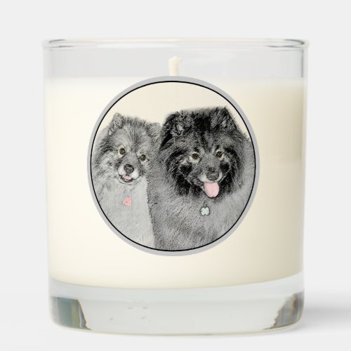 Keeshond Mom and Son Painting _ Original Dog Art Scented Candle
