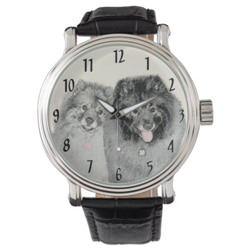 Keeshond Mom and Son Painting _ Original Dog Art Watch