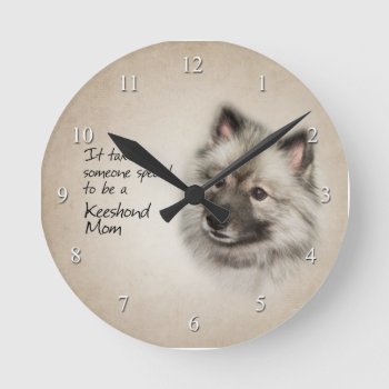 Keeshond Mom Clock by ForLoveofDogs at Zazzle
