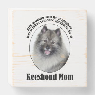 Keeshond Mom Wooden Box Sign