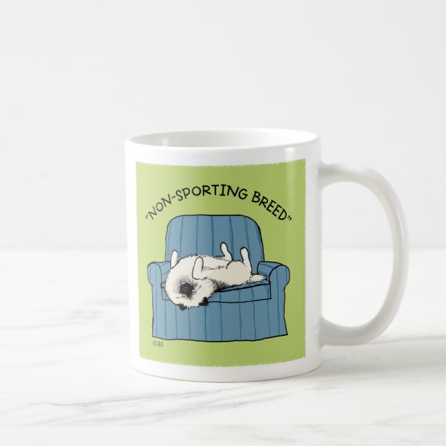 Keeshond "Non-Sporting Breed" Humorous Dog Coffee Mug (Right)