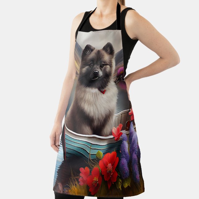 Keeshond on a Paddle: A Scenic Adventure Apron (Insitu)