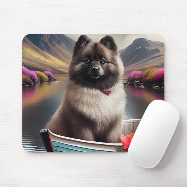 Keeshond on a Paddle: A Scenic Adventure Mouse Pad (With Mouse)