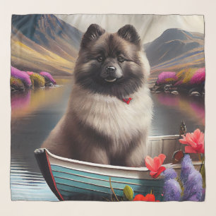 Keeshond on a Paddle: A Scenic Adventure Scarf
