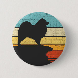 Keeshond Owner Retro Vintage 60s 70s Dog Lover Button