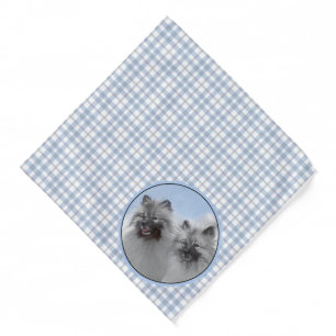 Keeshond Painting 2 Keeshonden Original Dog Art Bandana