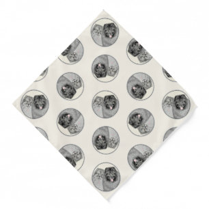 Keeshond Painting 2 Keeshonden Original Dog Art Bandana