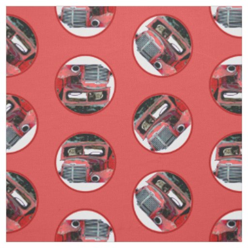 Keeshond Painting Christmas Old Red Truck Dog Art Fabric