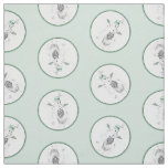 Keeshond Painting Christmas Snowman Pet Dog Art Fabric