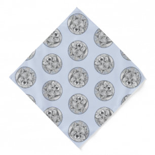 Keeshond Painting Kees Cute Original Pet Dog Art Bandana