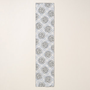 Keeshond Painting Kees Cute Original Pet Dog Art Scarf