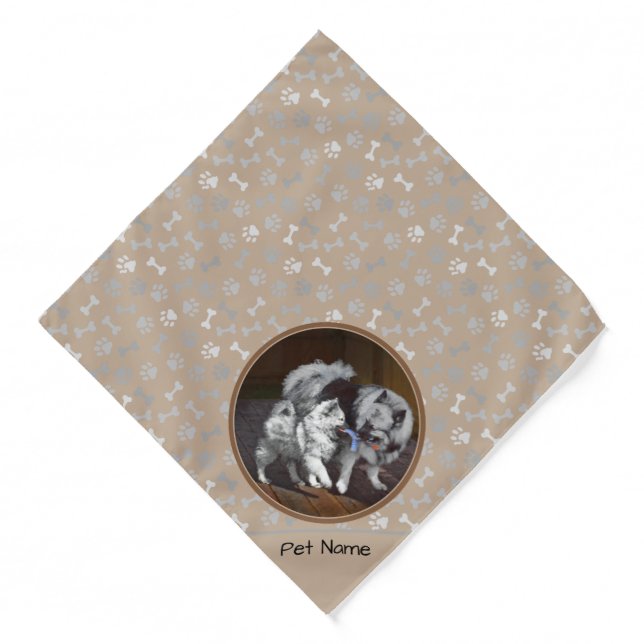 Keeshond Painting Playtime Cute Original Dog Art Bandana (Front)