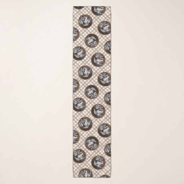 Keeshond Painting Playtime Cute Original Dog Art Scarf (Front)