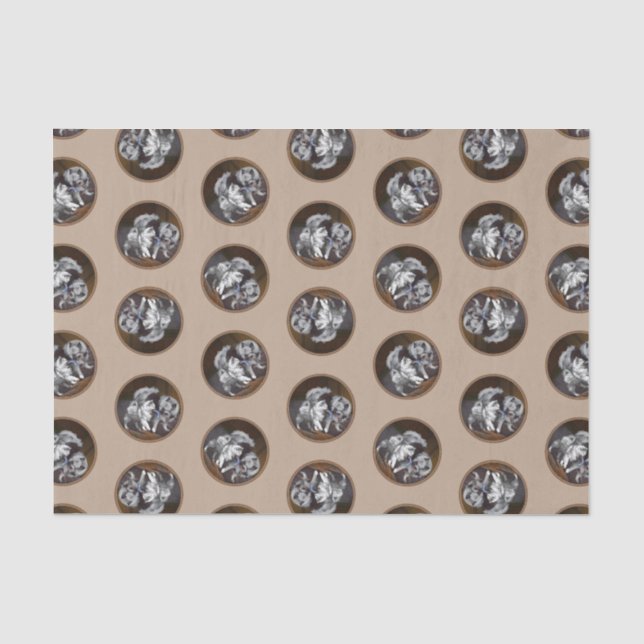 Keeshond Painting Playtime Cute Original Dog Art Tissue Paper (Front)