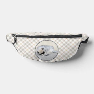 Keeshond Painting Sleeping Puppy Original Dog Art Fanny Pack