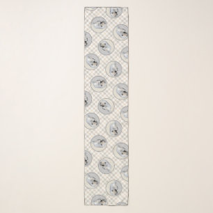 Keeshond Painting Sleeping Puppy Original Dog Art Scarf