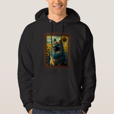 Keeshond Painting Sunflower Flower Mom Women Flora Hoodie