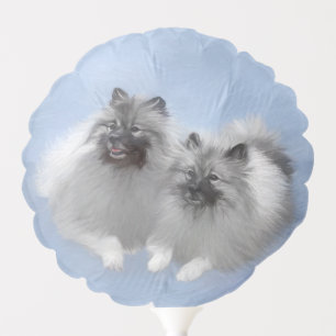 Keeshond Pair of Kees Painting Original Animal Art Balloon