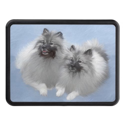 Keeshond Pair of Kees Painting Original Animal Art Hitch Cover